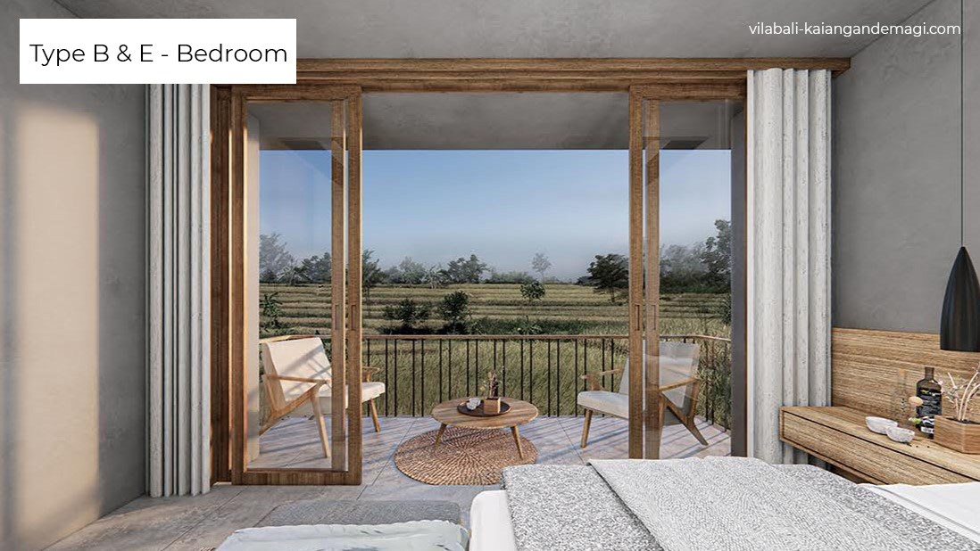 Tampak Kamar Tidur Villa Kaiangan de Magi Tipe B dan E, Villa di Cemagi, Villa di Canggu