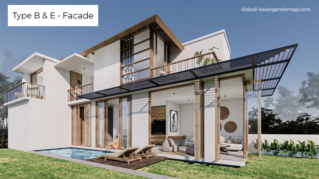 Fasad/Tampak Luar Villa Kaiangan de Magi Tipe B dan E, Villa di Cemagi, Villa di Canggu