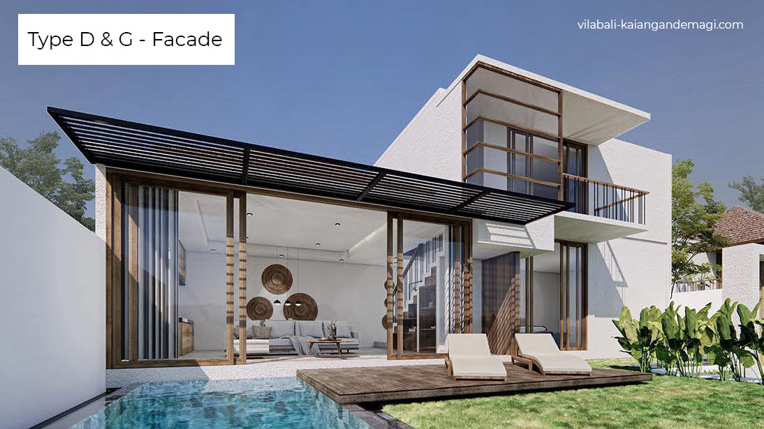 Fasad/Tampak Luar Villa Kaiangan de Magi Tipe D dan G, Villa di Cemagi, Villa di Canggu