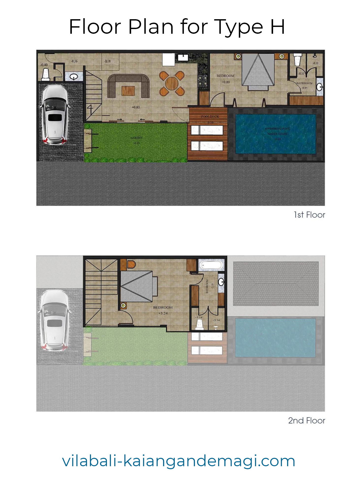 Denah Villa Kaiangan de Magi Tipe H, Villa di Cemagi, Villa di Canggu